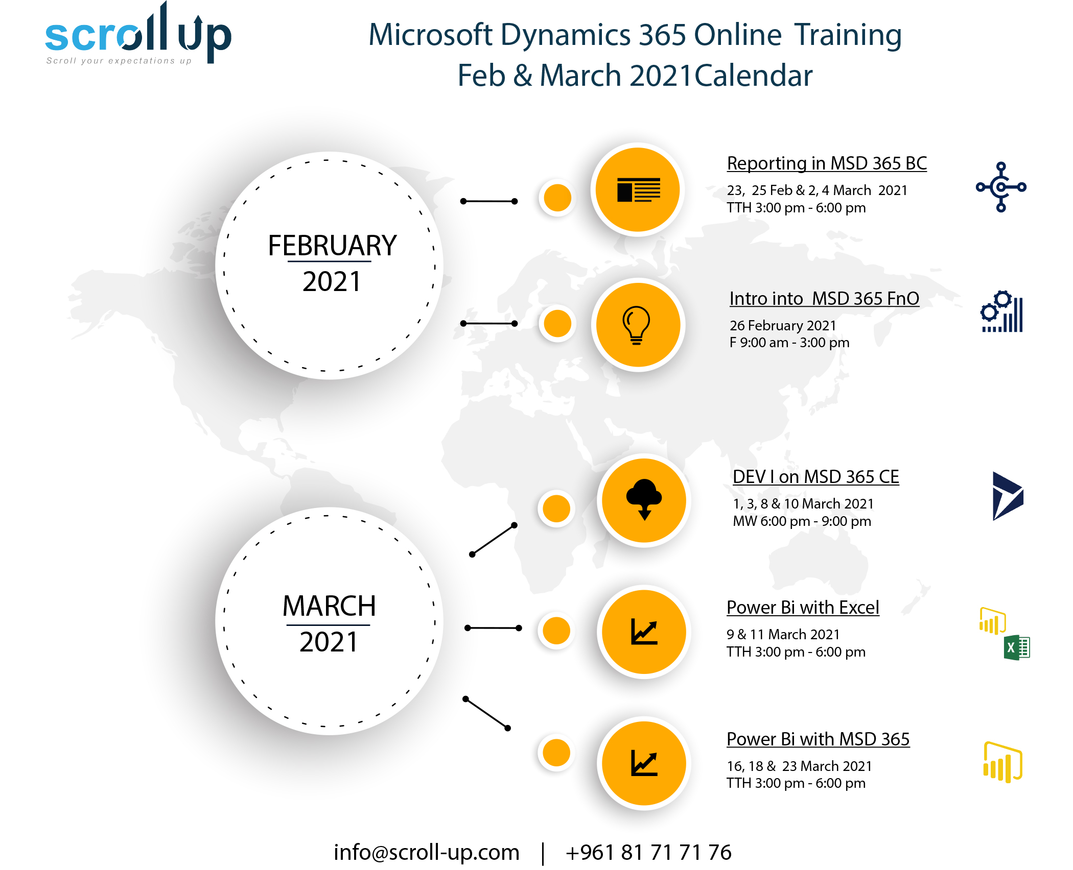 Microsoft Dynamics 365 Online Training Feb & March 2021 Calendar